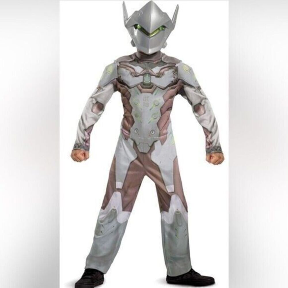 Genji Costume Official Overwatch Costume Jumpsuit with Mask and hood Size M 7-8